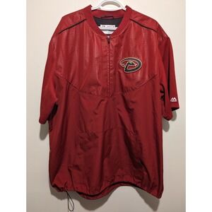 Arizona Diamondbacks Red‎ Shortsleeve Majestic Warm Up Pullover Jacket XXL 2XL